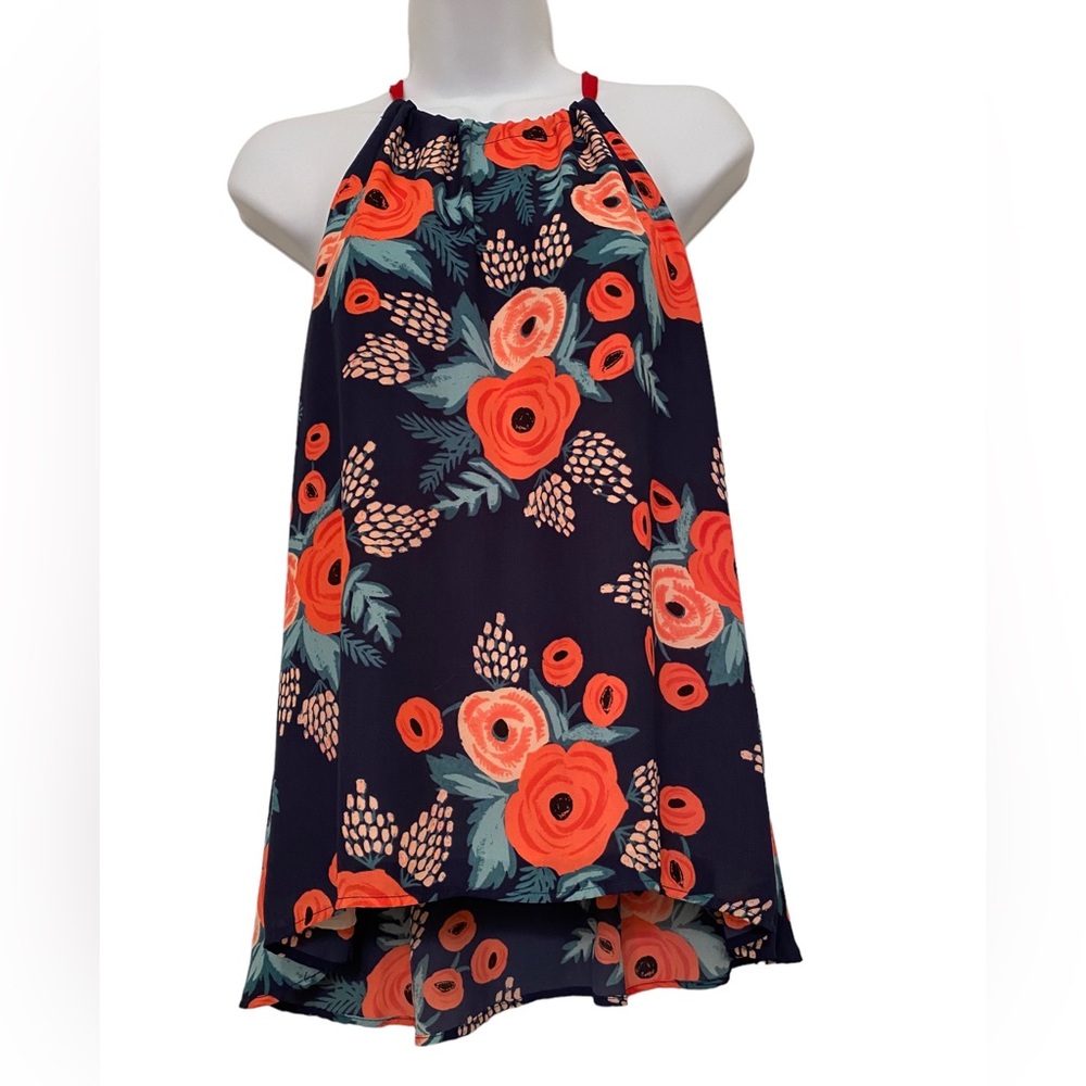 Blue and coral top. Rifle Paper Co